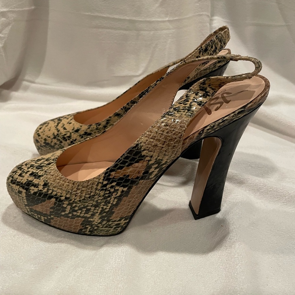 JSL snakeskin platform heels